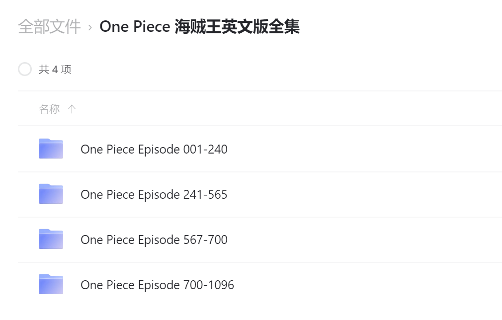 One Piece 海贼王英文配音版本全集 共 1096 集